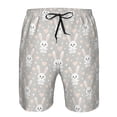 thumbnail image 4 of Wukai Rabbit And Heart Print Beach Trunks with Compression Liner Swimsuit Quick Dry Beach Sports Shorts with Pocket-X-Large, 4 of 8