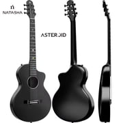 Natasha Solar System Asteroid Carbon Fiber 38-inch Folk Guitar. Premium guitar case and fretboard cleaning cloth.