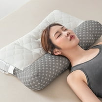 Yokan Cervical Pillow, Ergonomic Memory Foam Shaping Pillow for Side & Back Sleepers, Breathable Mesh, Washable Pillowcase, 74x48cm, Available in White, Pink, Soft Neck Support