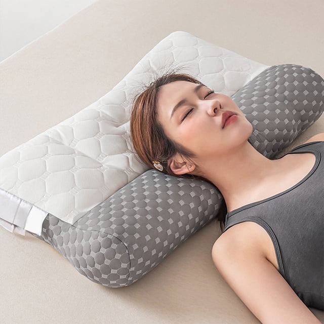 QTOCIO Cervical Pillow Ergonomic Memorys Foam Shaping Pillow Breathable Pillowcase For Side And Back Sleepers