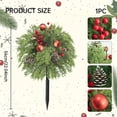 thumbnail image 2 of 22-Inch Artificial Christmas Topiary Balls,Faux Flowers for Outdoor Planters with Ground Stake, Winter Flowers Artificial for Decoration, Christmas Decor with Berries for Garden Porch Fireplace, 2 of 5