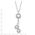 thumbnail image 3 of Leslie's 925 Sterling Silver Polished Diamond Cut Circle Dangle Necklace; 18 inch; for Adults and Teens; for Women and Men, 3 of 3