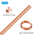 thumbnail image 3 of Unique Bargains Half Hard Copper Wire, 2Pcs 26Gauge/0.4mm Diameter 15m/49.2ft  Craft Wire, 3 of 5