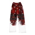 thumbnail image 3 of Women's Casual Christmas Printed Plush Pants, Full Length Long Trousers for Winter Wear, Soft and Warm Fleece Material with Festive Design for Women,Deep Red,XL, 3 of 3