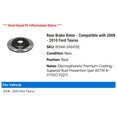 thumbnail image 2 of Rear Brake Rotor - Compatible with 2008 - 2010 Ford Taurus 2009, 2 of 2