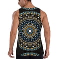thumbnail image 3 of Easygdp Dot Mandala Men's Tank Top, Sleeveless Muscle T Shirts, Breathable, Quick-Dry, Loose for Gym, Running, Fitness - Medium, 3 of 9