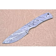 Hand Forged Damascus Steel Blank Blade Skinning Knife, 6.25 inches Long with 3 Pin Hole & an Inserting Hole Space 3 inches Blade