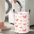 thumbnail image 4 of Large Laundry Basket with Handles - Minimalist Multicolor Horse Pink Kids Baby Dirty Clothes Laundry Hamper for Bedroom Aesthetic, 4 of 5