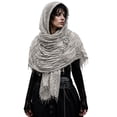 thumbnail image 2 of Gray Medieval Scarf Cowl Halloween Shawl Cotton And Linen Multifunctional Scarf Shawl Cape Halloween Costume Accessories One Size, 2 of 9