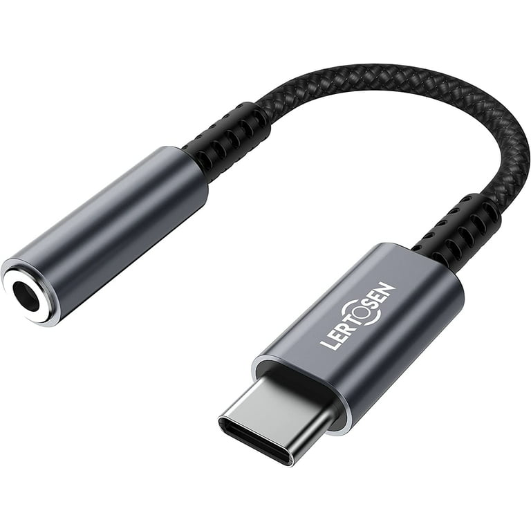 tilskuer folder Uberettiget USB C to 3.5mm Female Headphone Jack Adapter, USB Type C to Aux Audio  Dongle Cable Cord Hi-Fi DAC Chip - Walmart.com