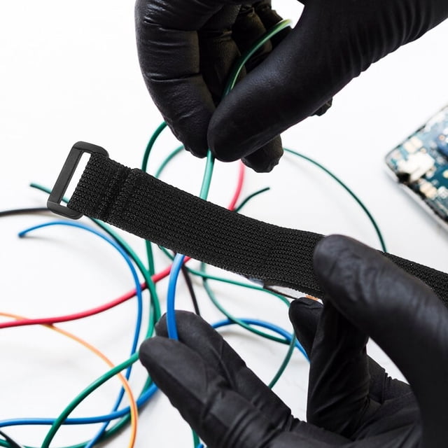 VERDANVERSE 20Ud Organizador De Cables Con Cable Tie Negro Ajustable Con Gancho Y Reutilizable