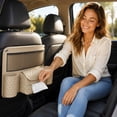 thumbnail image 7 of Car Seat Organizer Between Seats Leather Backseat Storage Bag • Multifunctional Car Organizer • Tissue Dispenser Cup Holders Mesh Pocket Auto Seat Back Hanging, 7 of 7
