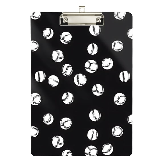 ALAZA Plastic Clipboard A4 Letter Size Decorative Clipboards for Students Women Men 9" x 12.5" Baseball Pattern