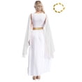thumbnail image 2 of YiZYiF Womens Greek Goddness Costume Ancient Greece Queen Gold Trim Toga Dress for Halloween Cosplay White-A L, 2 of 7