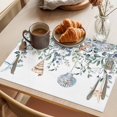 thumbnail image 3 of Green Teal Eucalyptus Placemats Set of 2, Coastal Summer Starfish Washable Wipeable Table Mats for Dining Tables, Indoor Outdoor Kitchen Place Mats for Holiday Party Table Decor, 3 of 9
