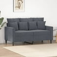 thumbnail image 1 of vidaXL Sofa 2 Places Gris Foncé 120 cm Velours, 1 of 5