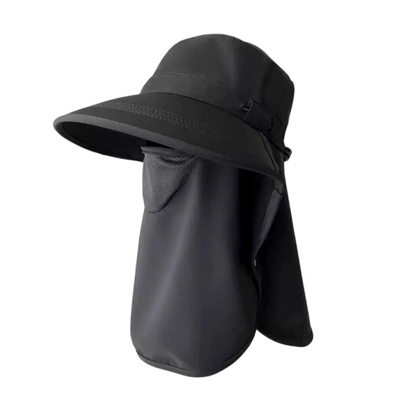 Summer Hat For Fishing UPF 50 Sun Protection Bucket Hat with Detachable Face Cover & Neck Flap, One Size Outdoor Hat for Men Women