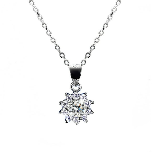 asddcavvf Women's Cupronickel Necklace Valentine's Day Snowflake Necklace Anniversary Necklace Gift