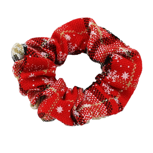 Qarigey Diadema de cola de caballo navideña para mujer, 4 Uds., diadema de tela, cuerda para el pelo, tocado de fiesta diario para niña Accesorio para el cabello