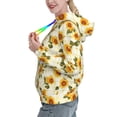 thumbnail image 2 of Lsque Light Green Plaid Sunflower Pattern Casual Women's Hoodie,Hooded Sweatshirt with Kangaroo Pocket,Pullover Hoodie with Eye-catching Drawstrings-Small, 2 of 7