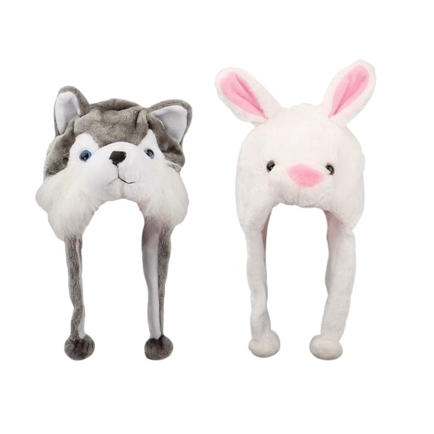 Sombrero de novedad Salvador de felpa de animales bonitos conejo 2 piezas