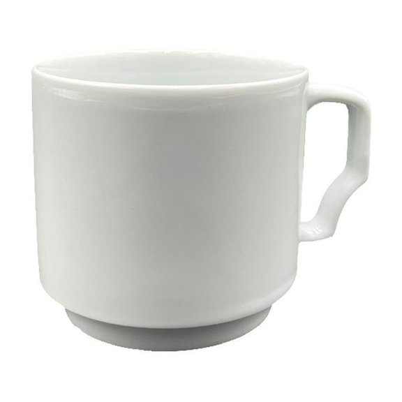 Porcelain Delta dia.3.25" h:3" 10 oz. Round White Porcelain Mug (Set of 4)