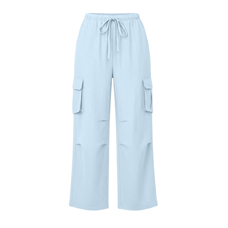 LNWUY Womens Faux Cotton Linen Sweatpants Summer Fashion Casual