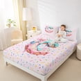 thumbnail image 3 of jejeloiu Personalized Gifts Doughnut Twin Sheet Sets,Letter C Twin Fitted Sheet,Colorful Bowknot Flat Sheet For Child,Lightweight Room Decoration,3pcs, 3 of 7