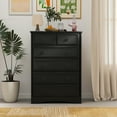 thumbnail image 3 of LGHM 6 Drawer Dresser, Tall Wood Chest of Drawers Dressers for Bedroom, Living Room, Black, 3 of 7