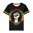 thumbnail image 5 of Raeneomay Oversized T Shirts for Women Casual Black Slave Liberation Day Printed Round Neck Short Sleeved T-Shirt Top, 5 of 5
