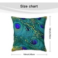 thumbnail image 6 of Dreamy Peacock Feathers, Teal and Purple, Glimmering Gold Velvet Throw Pillow Covers Sofa Pillowcase Car Square Throw Pillowcases Home Decoration 18x18Inch, 6 of 6