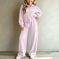 thumbnail image 4 of Jalioing Girls 2 Piece Outfits Collared Zip Up Sweater Jacket Pants Set Casual Fashion Knit Set Teen Girls Clothes Set, 4 of 5