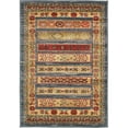 thumbnail image 1 of Unique Loom Tapis de Zone de Conception Tribale Fars 2' 2 x 3' Rectangle Bleu/rouge, 1 of 2