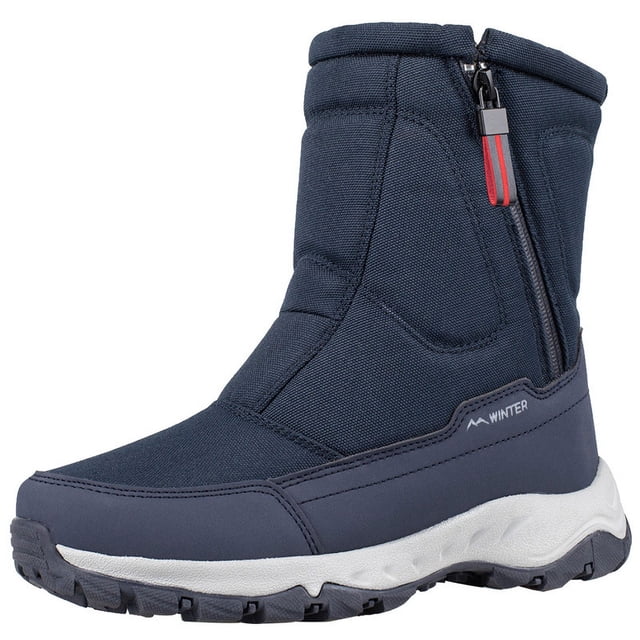 Botas de nieve de invierno del noreste para mujer, impermeables, antideslizantes, cálidas, con forro polar, gruesas, acolchadas de algodón, para hombre, con cremallera lateral cálida