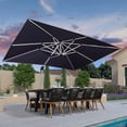 thumbnail image 2 of PURPLE LEAF 10 x 13FT Deluxe Rectangular Patio Umbrella, Large Offset Cantilever Umbrella with 360° Rotation, Navy Blue, 2 of 13
