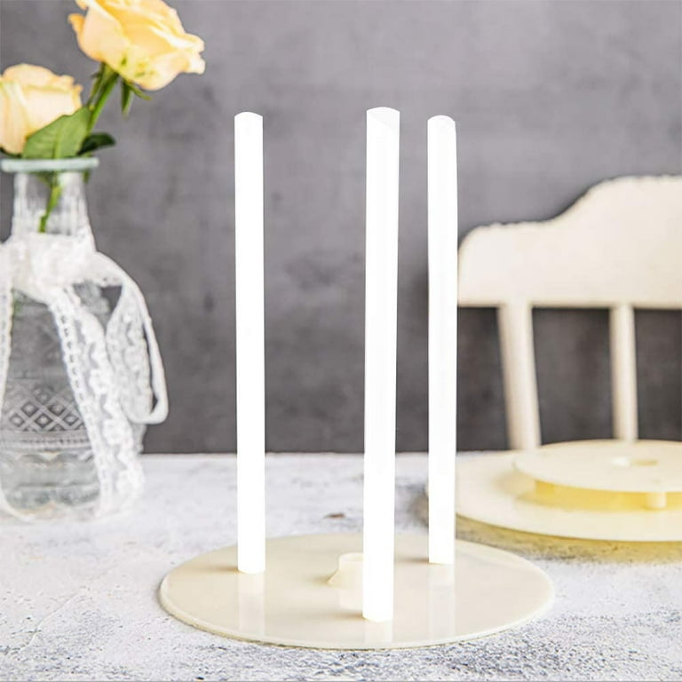 Losris White Plastic Cake Dowel Rods for Tiered Cake Supports 0.4