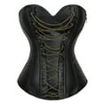 thumbnail image 2 of Elainilye Fashion Corset Tops for Women Court Gothic Corset with Breasted Outer Wear Corset Bustier Sexy Tight Fitting Bodysuit,Black, 2 of 8