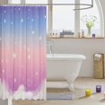 thumbnail image 3 of Paris Shower Curtain Eiffel Tower Musical Notes Bathroom Curtain for Kids Women Couple Bathroom Decor Beauty Butterfly Flowers Waterproof Curtain Purple Romantic Bath Curtain,12 Hooks,72"Wx72"L, 3 of 6