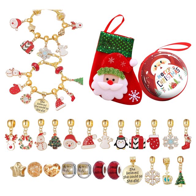 Pulsera con cuentas Kit de fabricación de joyas de pulsera con cuentas de Navidad Magideal Pulsera con cuentas