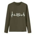 thumbnail image 3 of DDAPJ pyju Long Sleeve T-shirt for Women Dog Paw Heart Print Pullover Tops Teen Girls Cute Graphic Tees Loose Casual Round Neck Raglan Top Valentine's Day Fashion Gift Ideas Green L, 3 of 5
