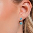 thumbnail image 3 of Gem Stone King 14K White Gold Blue Apatite Stud Earrings for Women | 2.63 Cttw | Gemstone Birthstone | Round 6MM, 3 of 6