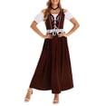 thumbnail image 1 of WTXUE Robes pour Femmes en Liquidation, Col Rond Germany Oktoberfest Robe Rétro pour Femmes Robe Robe de Performance sur Scène Manches Courtes (Brun, G), 1 of 5