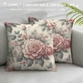 thumbnail image 3 of GOSMITH  Floral Throw Pillow Cover,Flowers and Leaves Pink Watercolor Floral Blossom Flower Rose Spring Decorative Pillow Cases Square Cushion Covers for Home Sofa Couch, 3 of 5