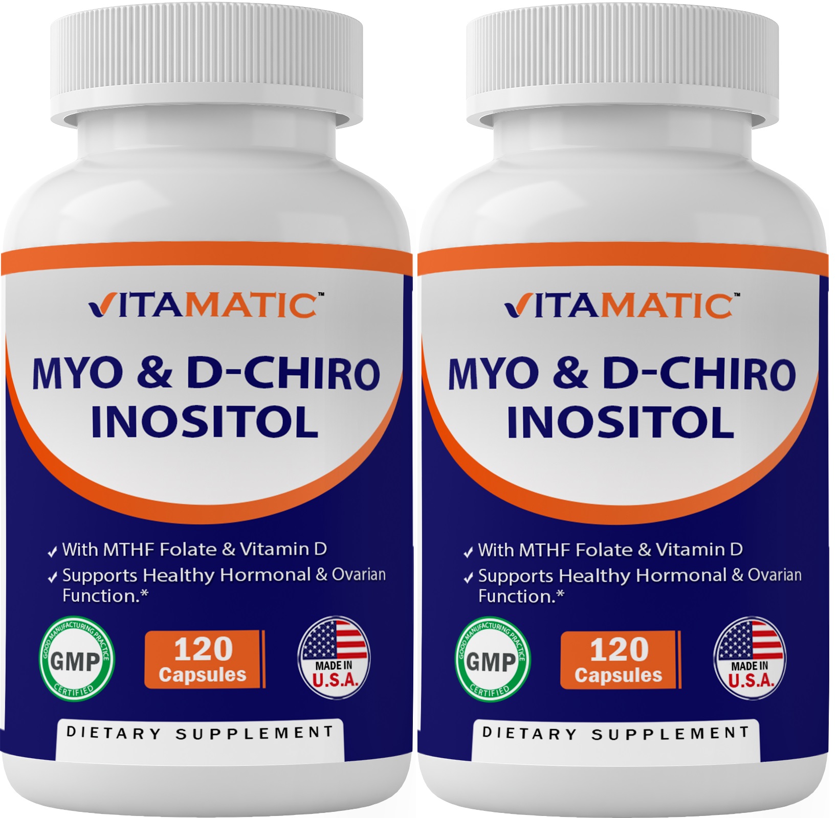 2 Pack Vitamatic MyoInositol and DChiro Inositol Plus Folate and