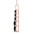 thumbnail image 3 of Mauli Jewels 1.00 Ct - 4.00 Ct Round Natural Black Diamond Five Stone Prong Set Black Rhodium Plated Pendant Necklace In 14K Solid Rose Gold With 18 Box Chain|Silver Chain, 3 of 5