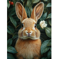 thumbnail image 1 of Qisvanset Framed Canvas Wall Art 12x16 Inch Realistic Rabbit Greenery Nature Rustic Wall Decor, 1 of 5