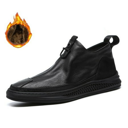 

2021 Men s Microfiber Leather Shoes Soft Anti-slip Rubber Loafers Shoes Man Casual Leather Shoes 41 Without fleece lining
