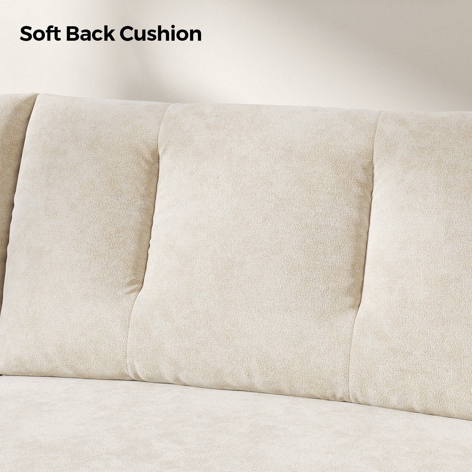 COPIAE 84.5 Inch Loveseat Sofa, Modern Couch and Sofa, Feather-tip armrest design, Sturdy and Easy Installation, Small Sofa for Living Room Bedroom Office and Apartment, Chenille Fabric,Beige