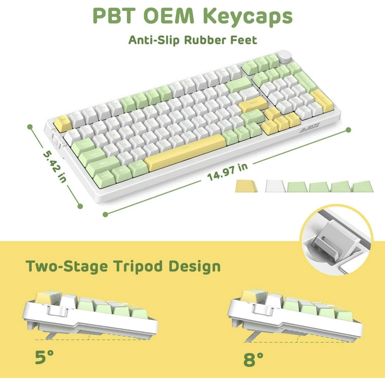 ai　s Ajazz AK992 Hot Swap-Mechanical Gaming Keyboard Illuminated RGB +