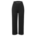 thumbnail image 4 of Fgnfyis Casual Winter Pants for Women with Vertical Stripes Lined Wide Leg Trousers High Waist Flowy Straight Cut Comfortable Black L, 4 of 5